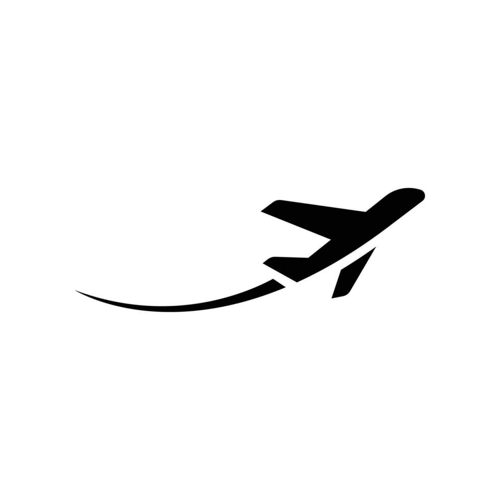 Airplane symbol line and glyph icon. Plane flight route, tickets air fly travel takeoff silhouette element symbol. Aircraft Transportation. Vector illustration. design on white background. EPS 10