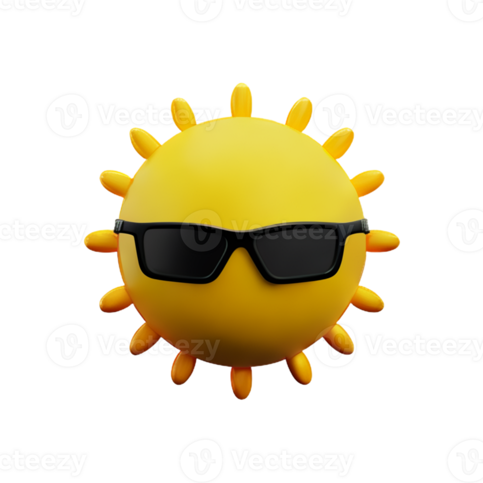 Sun Cute Summer AI Generative png