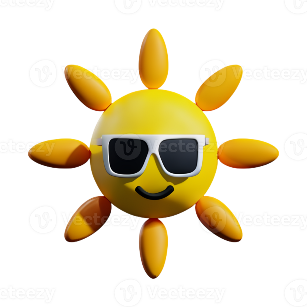 Sun Cute Summer AI Generative png