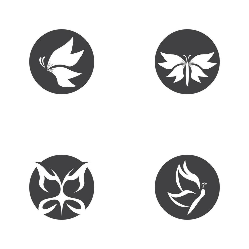 Black silhouette butterfly icon and symbol template vector