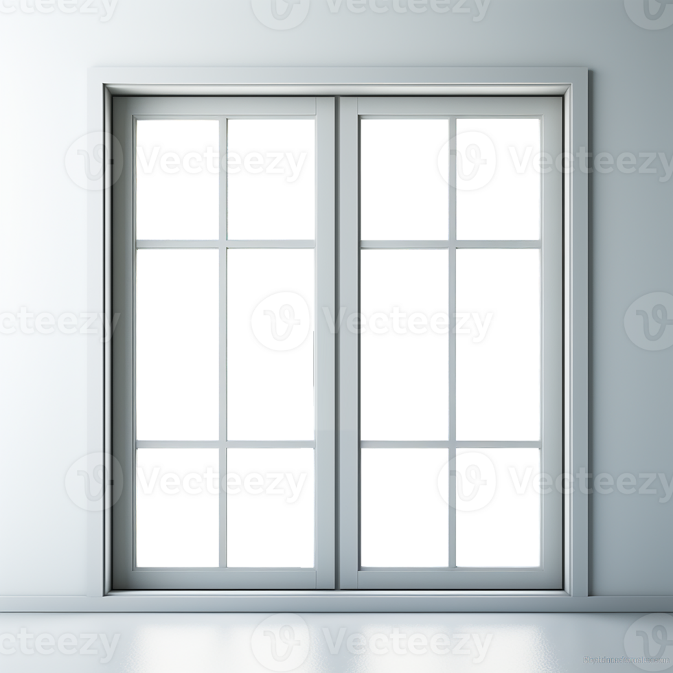 AI generative White window in modern style with transparent windows, png