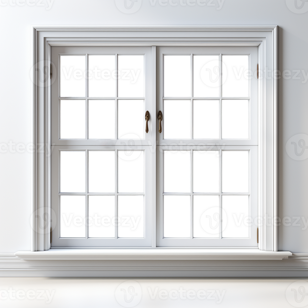 AI generative White window in modern style with transparent windows, png