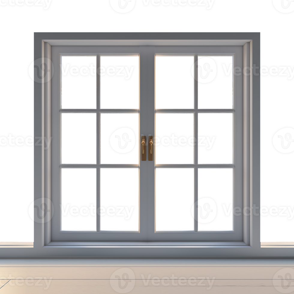 AI generative White window in modern style with transparent windows, png