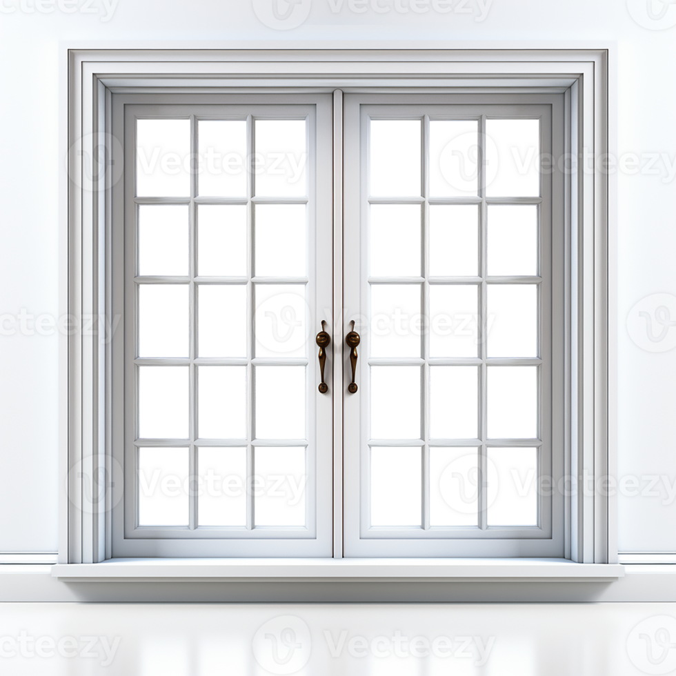 AI generative White window in modern style with transparent windows, png