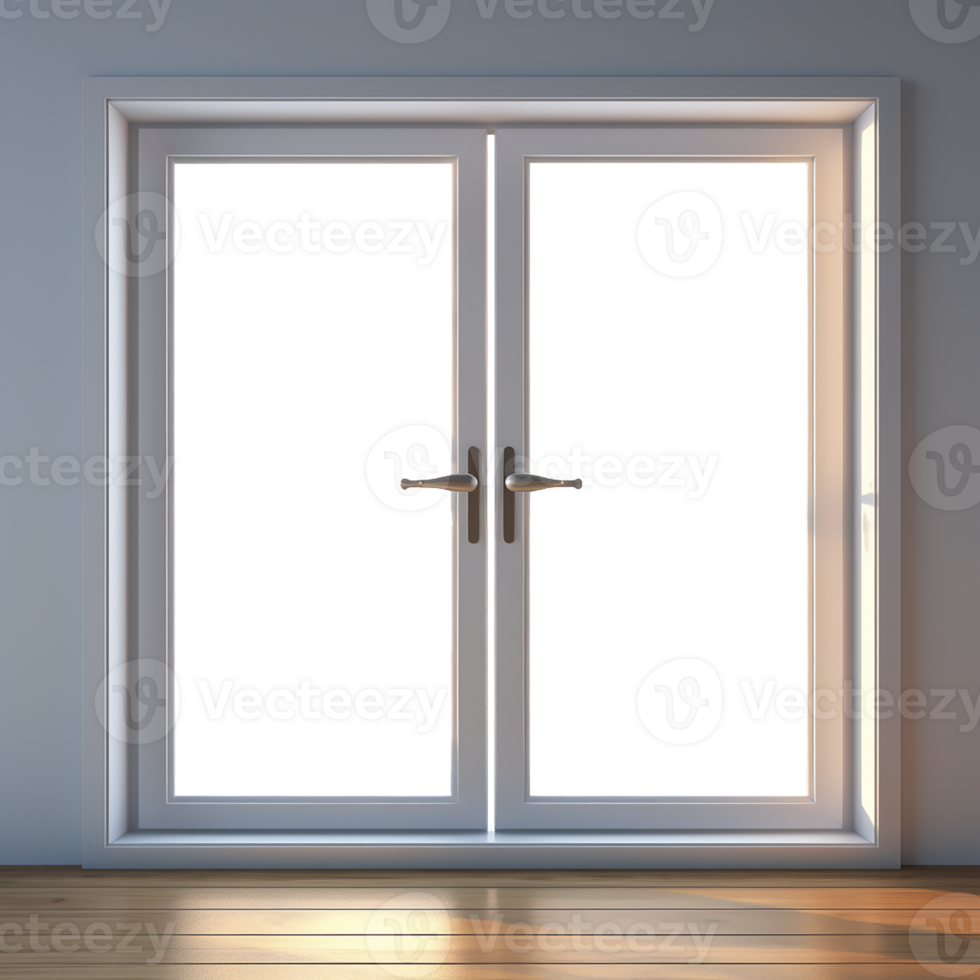 AI generative White window in modern style with transparent windows, png