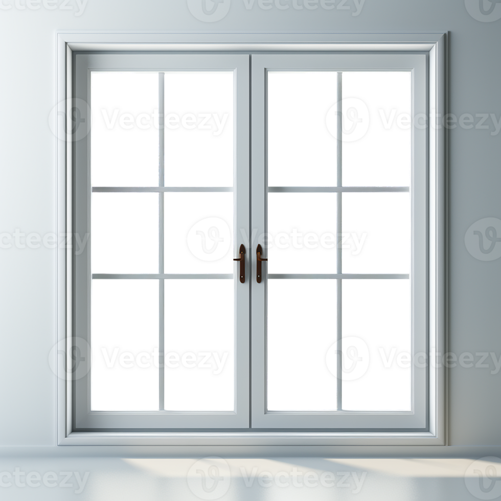 AI generative White window in modern style with transparent windows, png