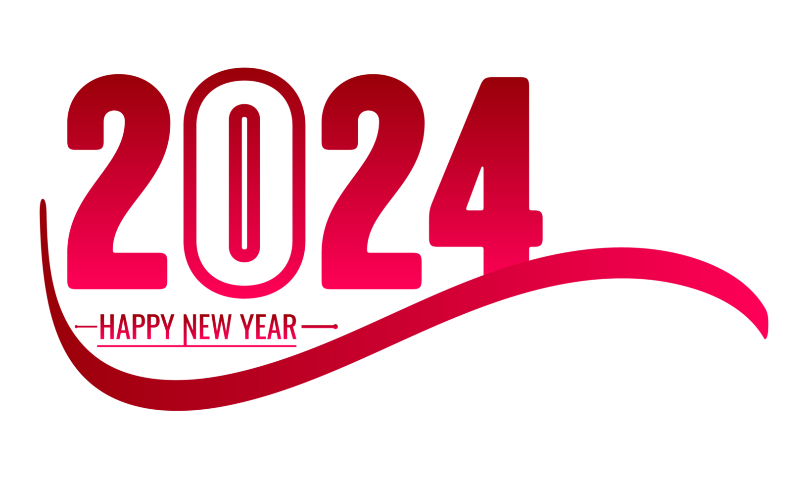 2024 Happy new year lettering clipart png