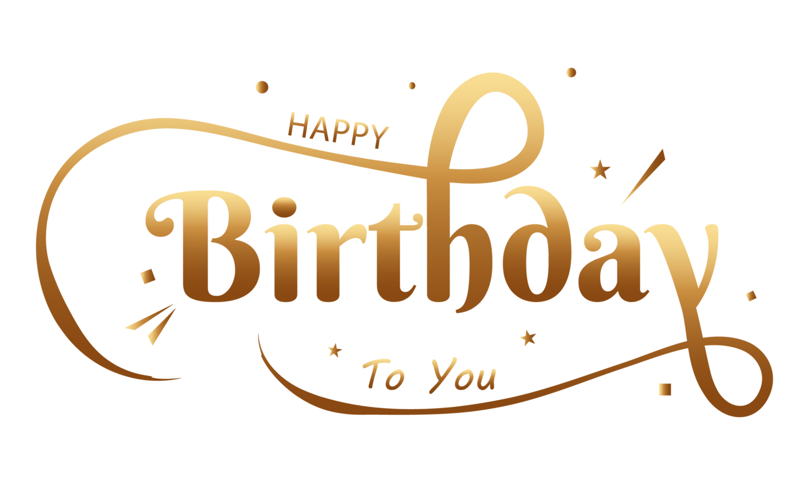 contento cumpleaños dorado texto tipografía clipart png