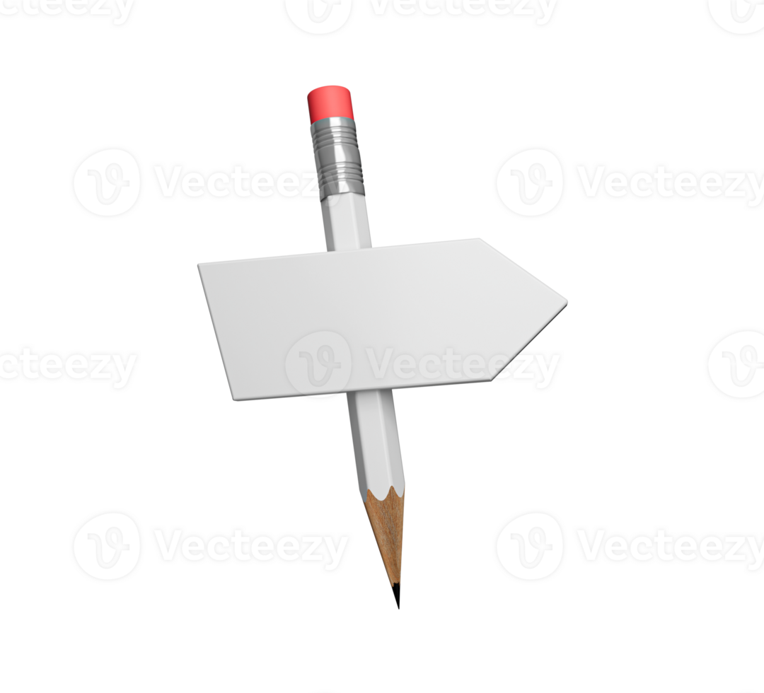 educazione infografica design matita ed elementi di segnaletica stradale. illustrazione 3d del cartello educativo png