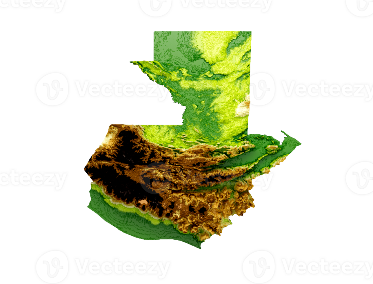 Guatemala mapa sombreado alívio cor altura mapa 3d ilustração png