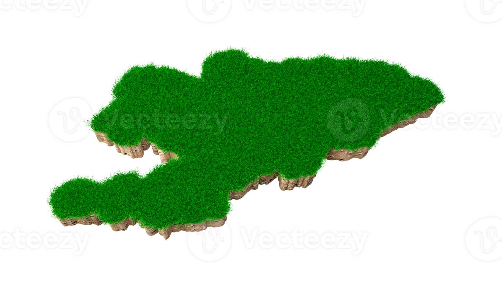Kyrgyzstan Map soil land geology cross section with green grass and Rock ground texture 3d illustration png