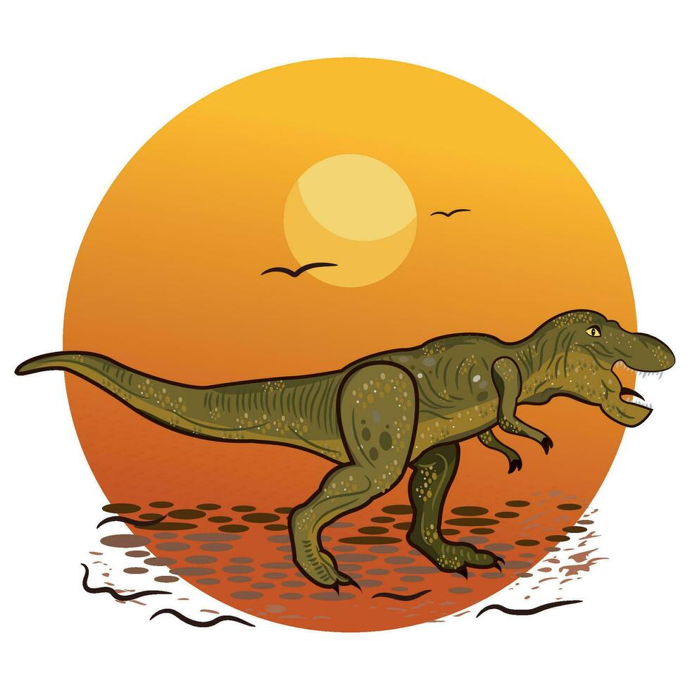 Isolated sketch of a tyranosaurus rex Vector illustration
