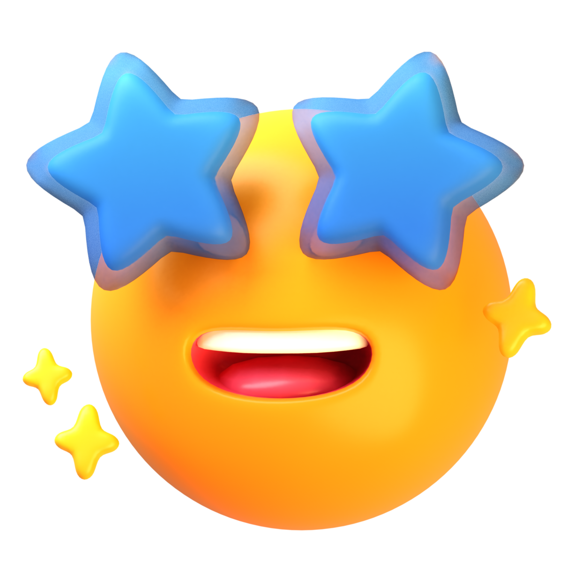 Smiling face with star eyes 3D Emoji Icon 29167649 PNG