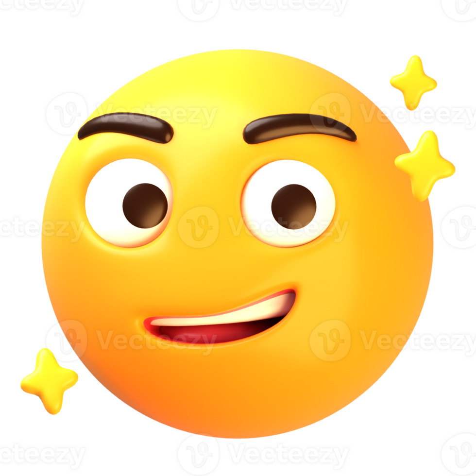 Smirking face 3D Emoji Icon png