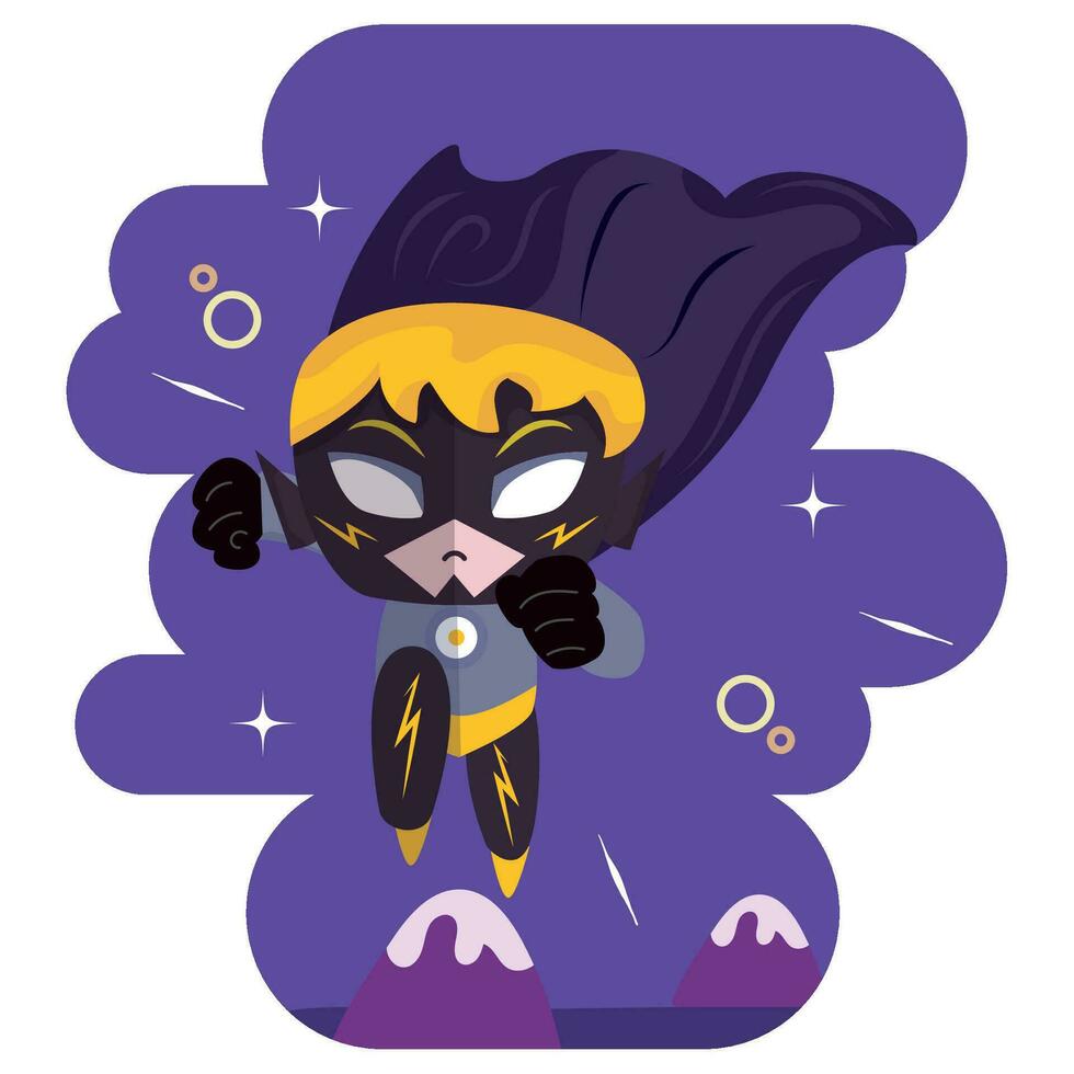 Isolated cute male superhero cartoon character Vector illustration