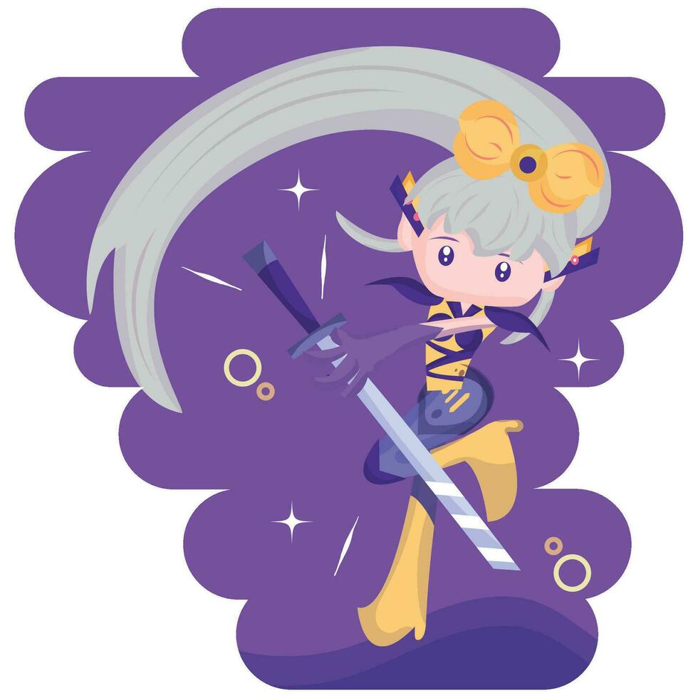 Isolated cute female superhero cartoon character Vector illustration