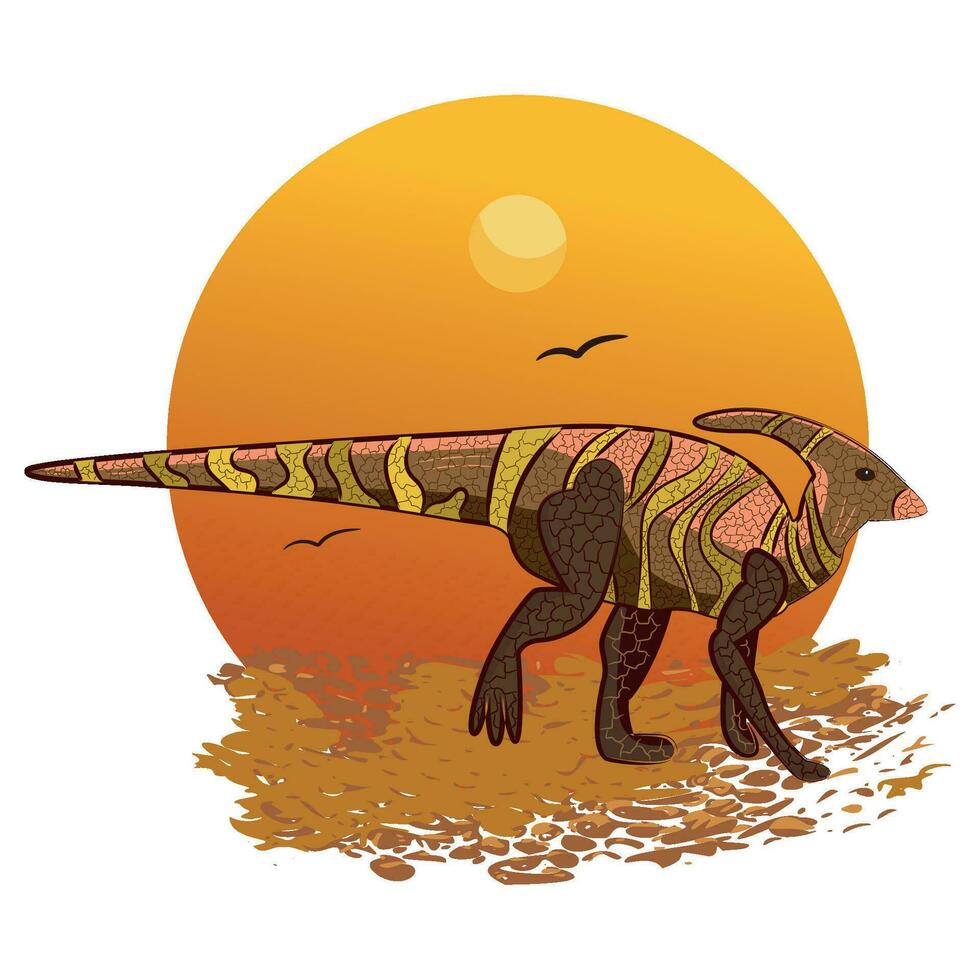 aislado de colores bosquejo de un herbívoro dinosaurio vector ilustración