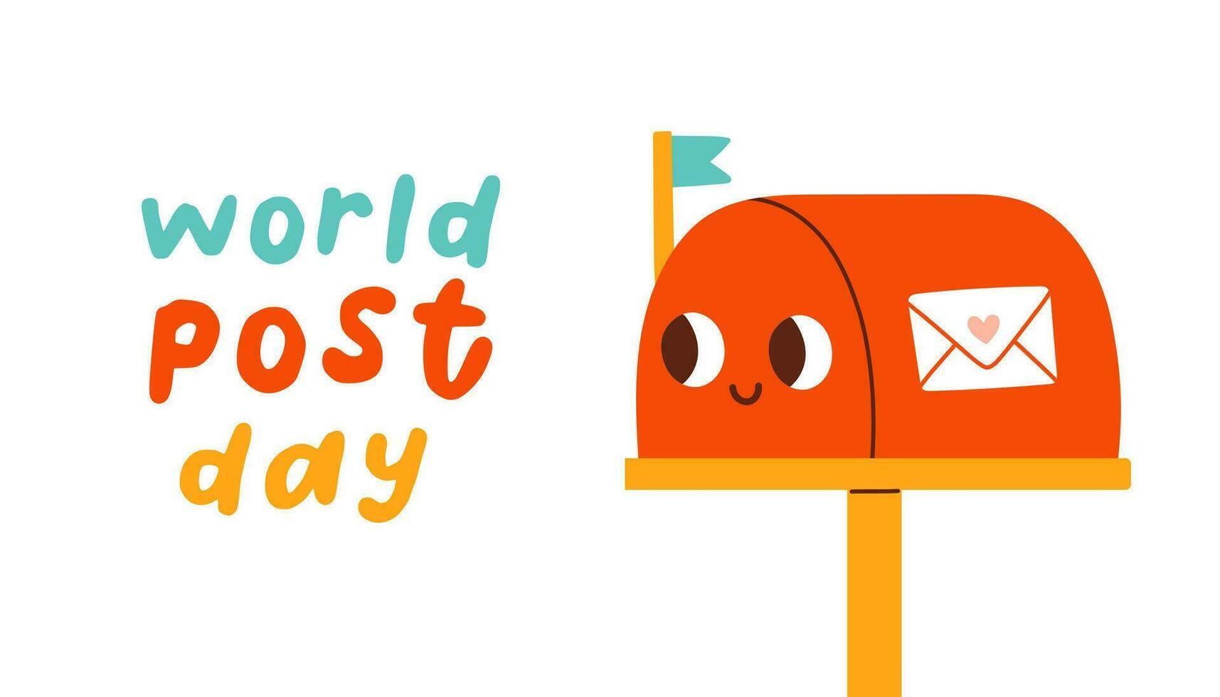 enviar día bandera con enviar caja correo caja diseño vector ilustración, mundo enviar día. vector ilustración