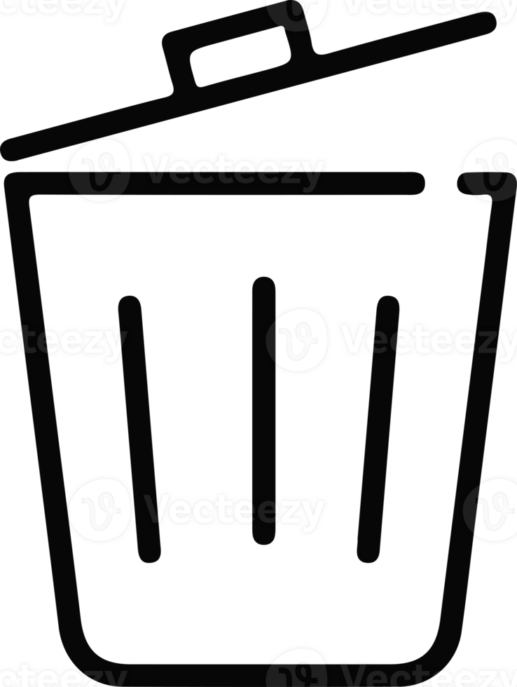 skräp kan ikon, radera symbol platt stil png