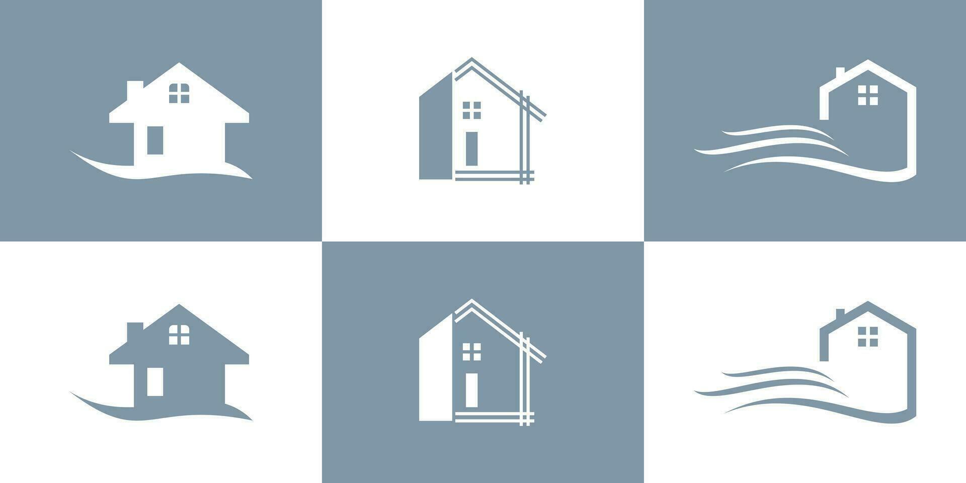 building unique logo set , modern, concept , real estate, Premium Vector