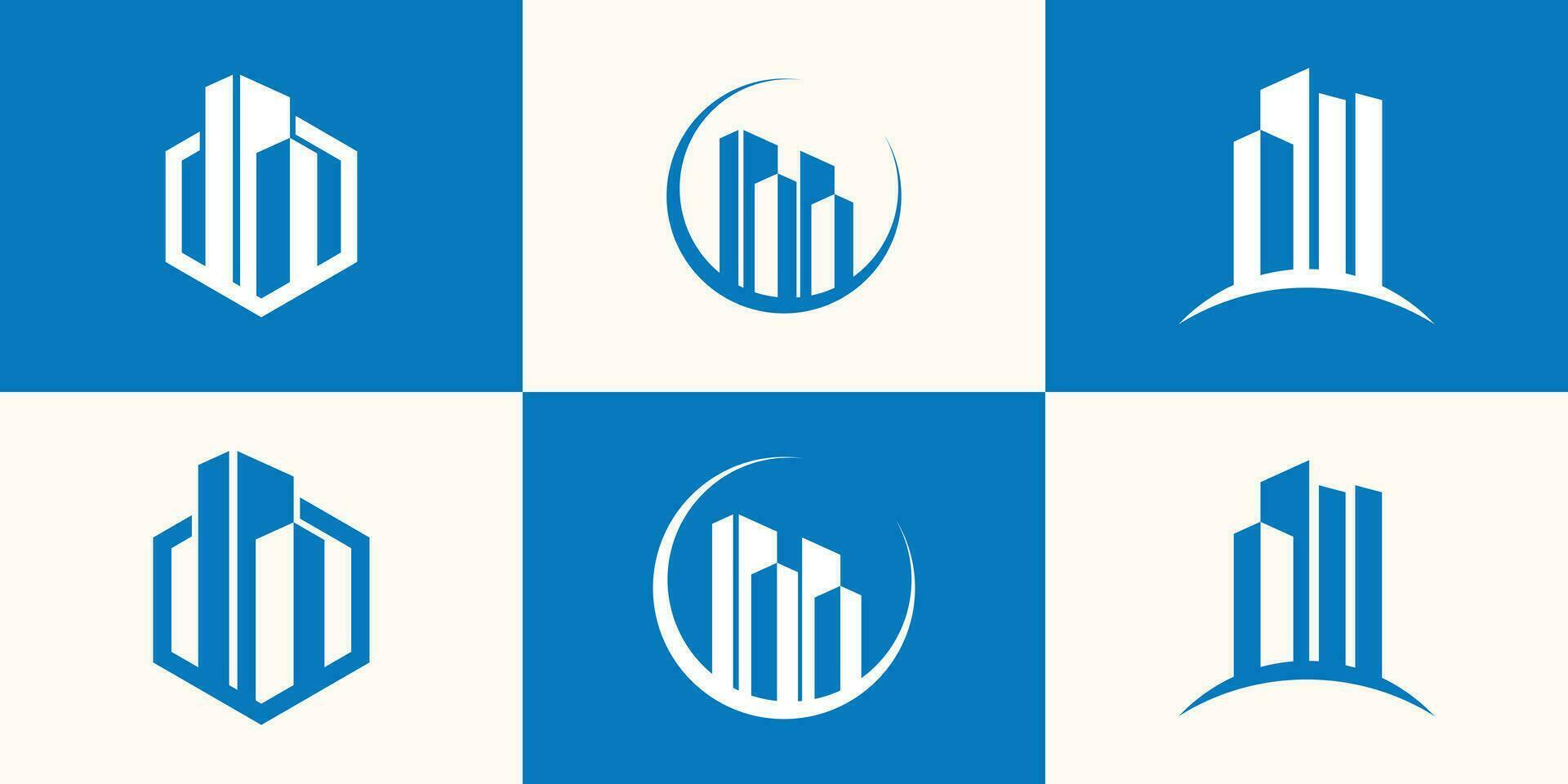 collection of building architecture sets Premium Vector