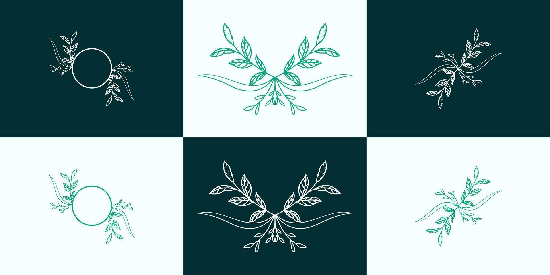 abstract tree logo set design template collection of tree inspirations logotype vector