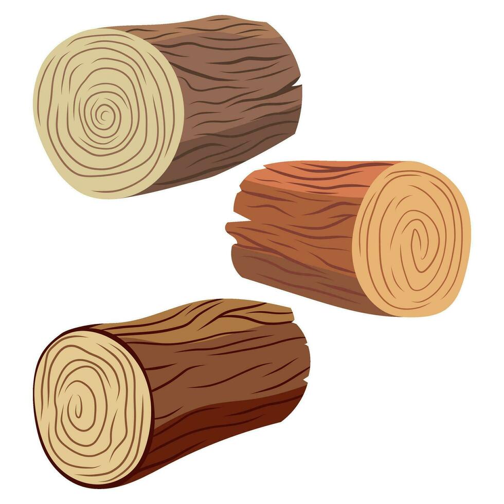 conjunto de Iniciar sesión madera vector