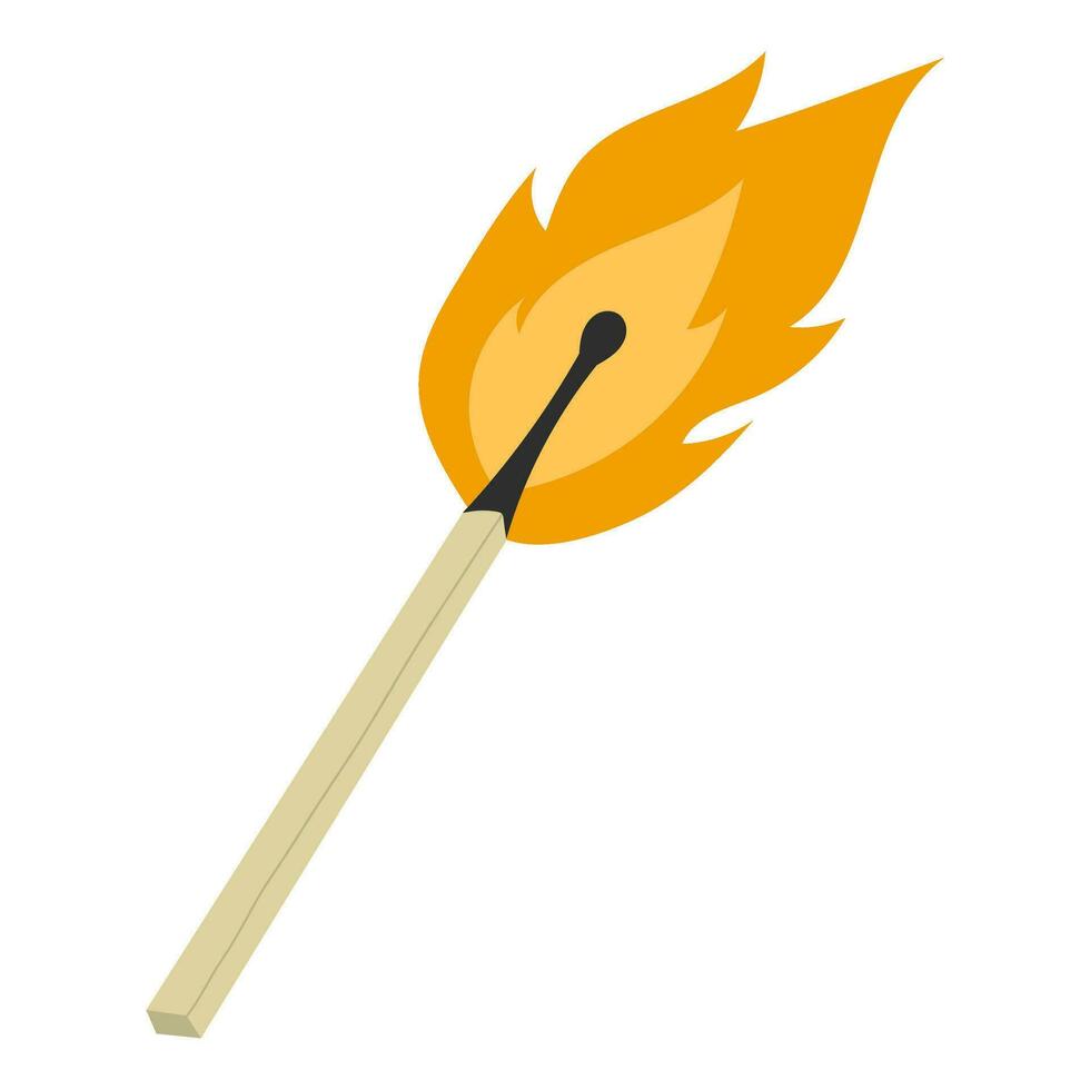 illustration of a burning match vector