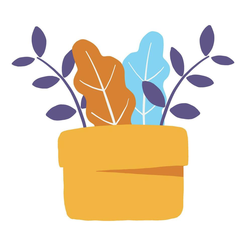 plants in the pot illustration vector