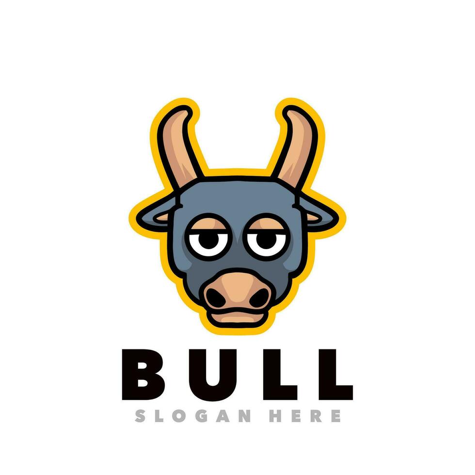 Cute bull head logo vector