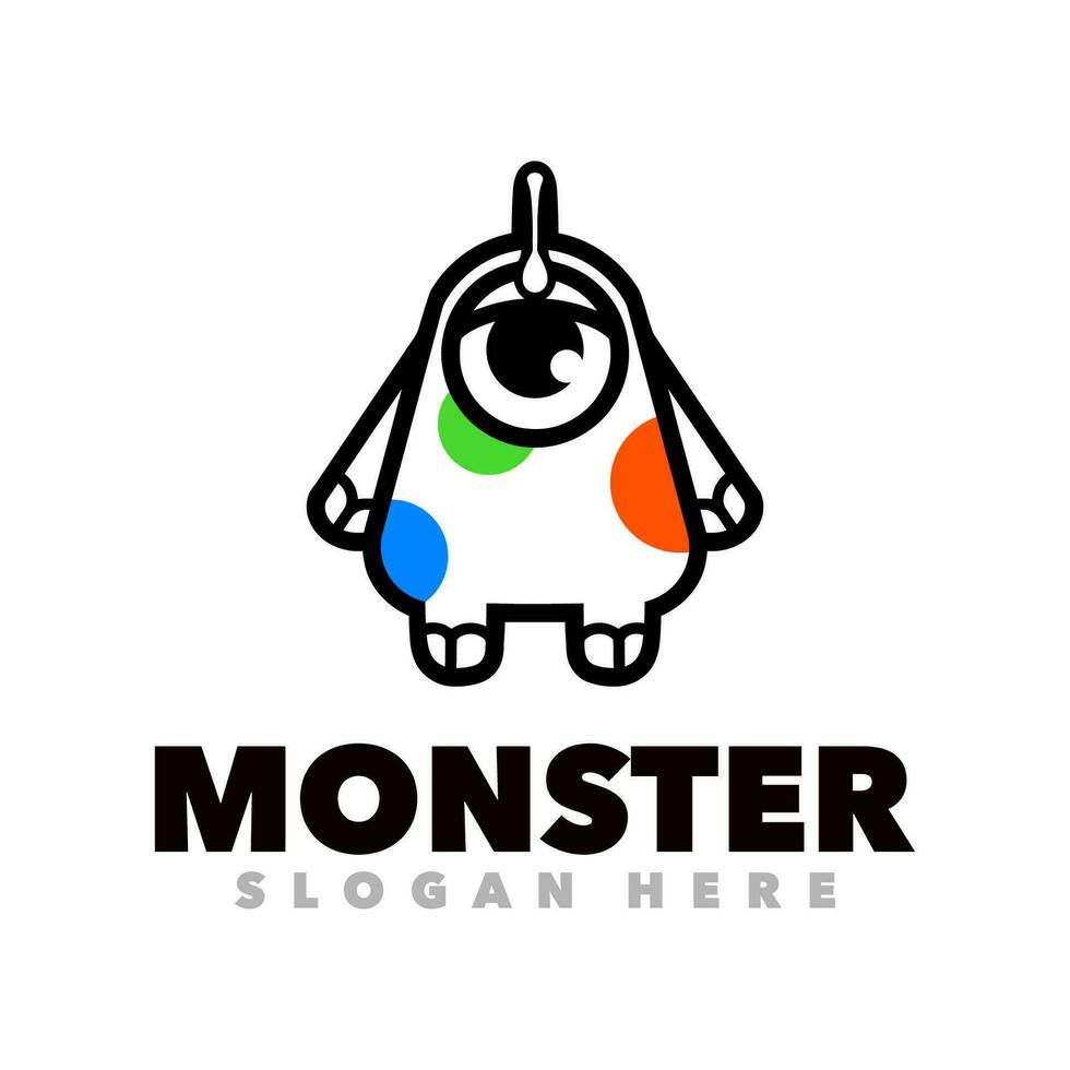 Monster line art vector