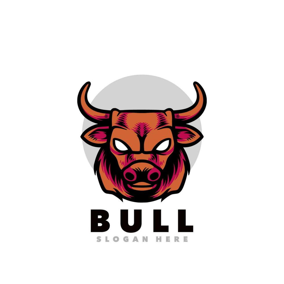 Bull angry mascot logo vector