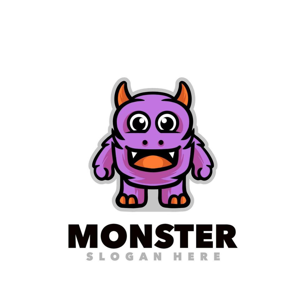 Monster purple cartoon vector