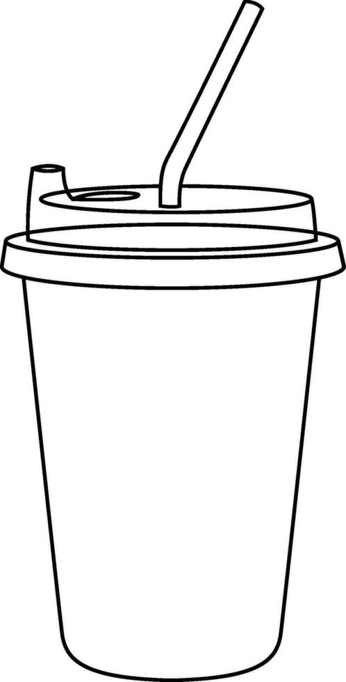 Illustrated Coffee Cup, Take away Cup, Disposable Cup, Tumblr Cup, or Reusable Cup Line Art Illustration. vector