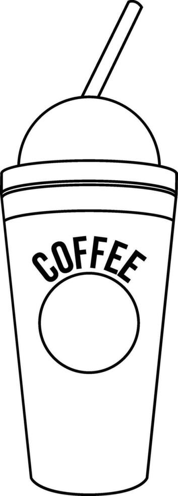 Illustrated Coffee Cup, Take away Cup, Disposable Cup, Tumblr Cup, or Reusable Cup Line Art Illustration. vector