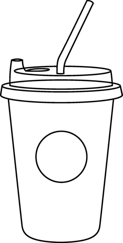 ilustrado café taza, tomar lejos taza, desechable taza, tumblr taza, o reutilizable taza línea Arte ilustración. vector