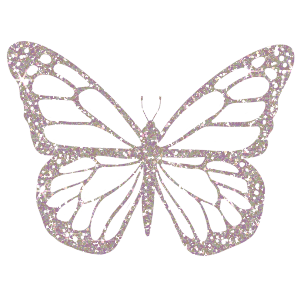 plata mariposa Brillantina en transparente antecedentes. mariposa icono.diseño para decoración, fondo, fondo de pantalla, ilustración png