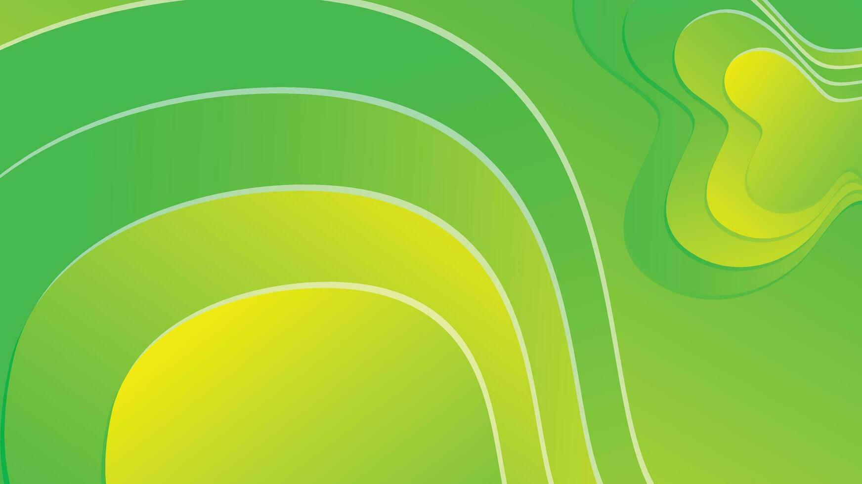 Green and yellow gradient fluid wave abstract background vector