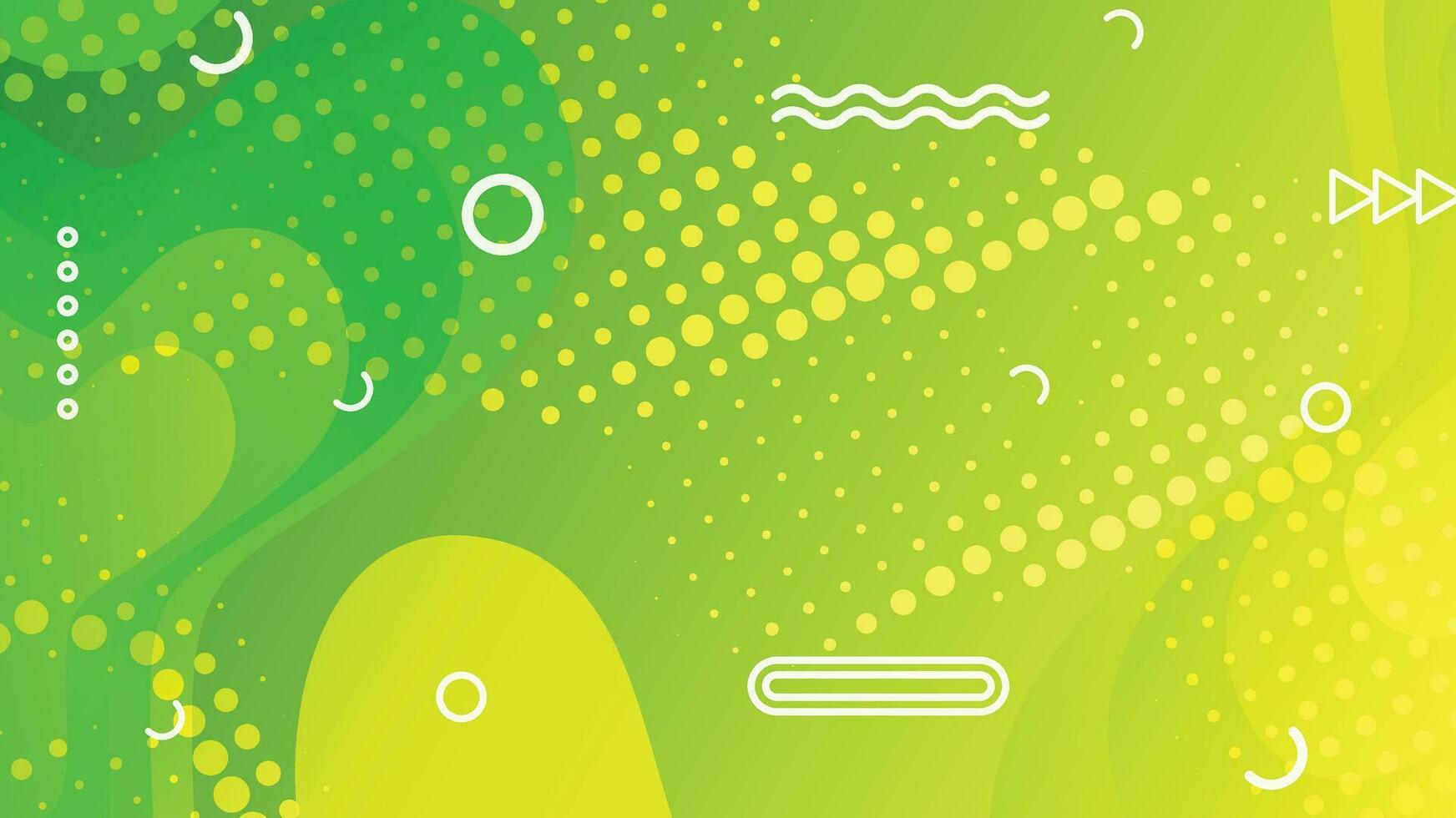 Green and yellow gradient fluid wave abstract background vector