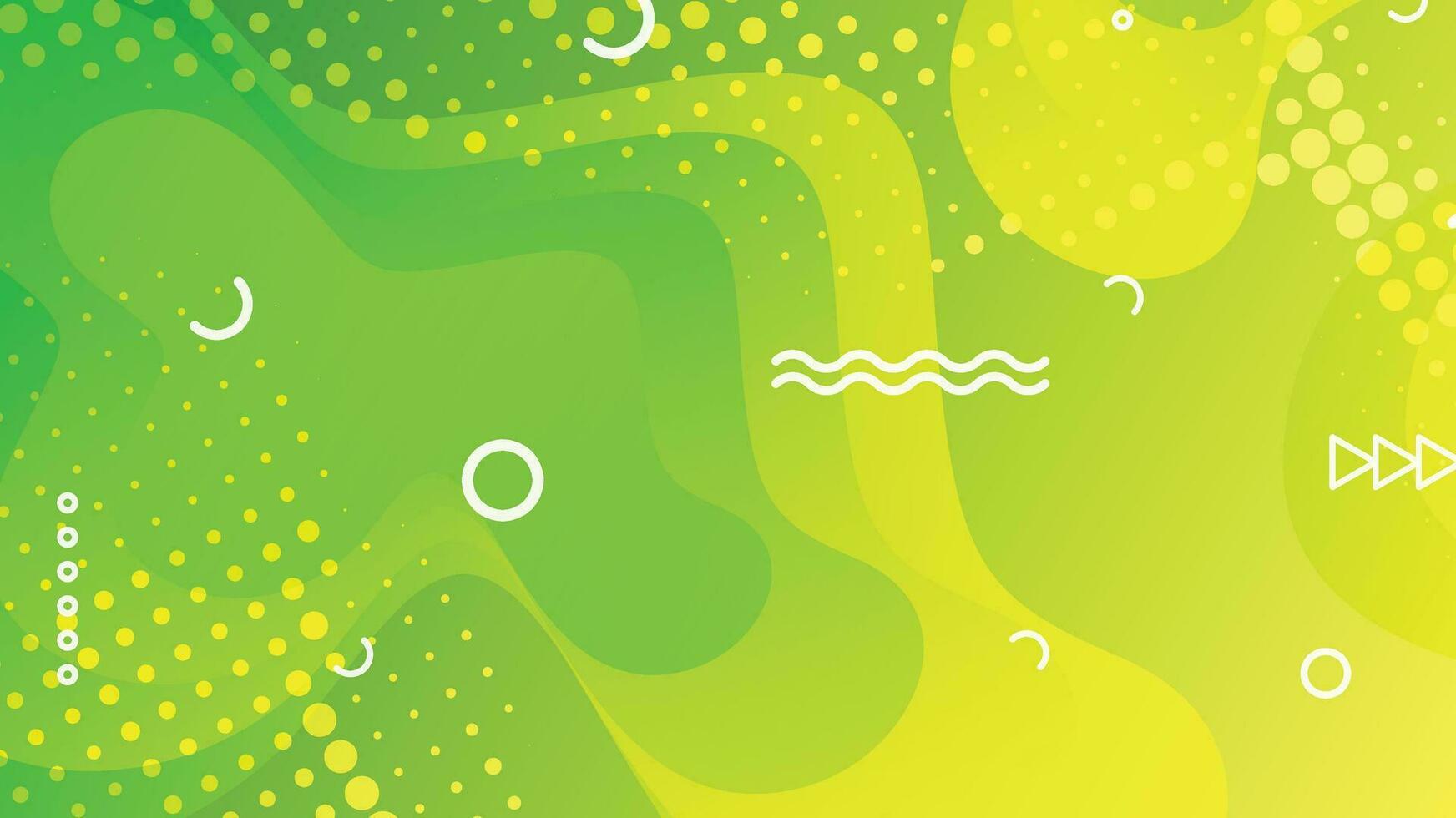 Green and yellow gradient fluid wave abstract background vector