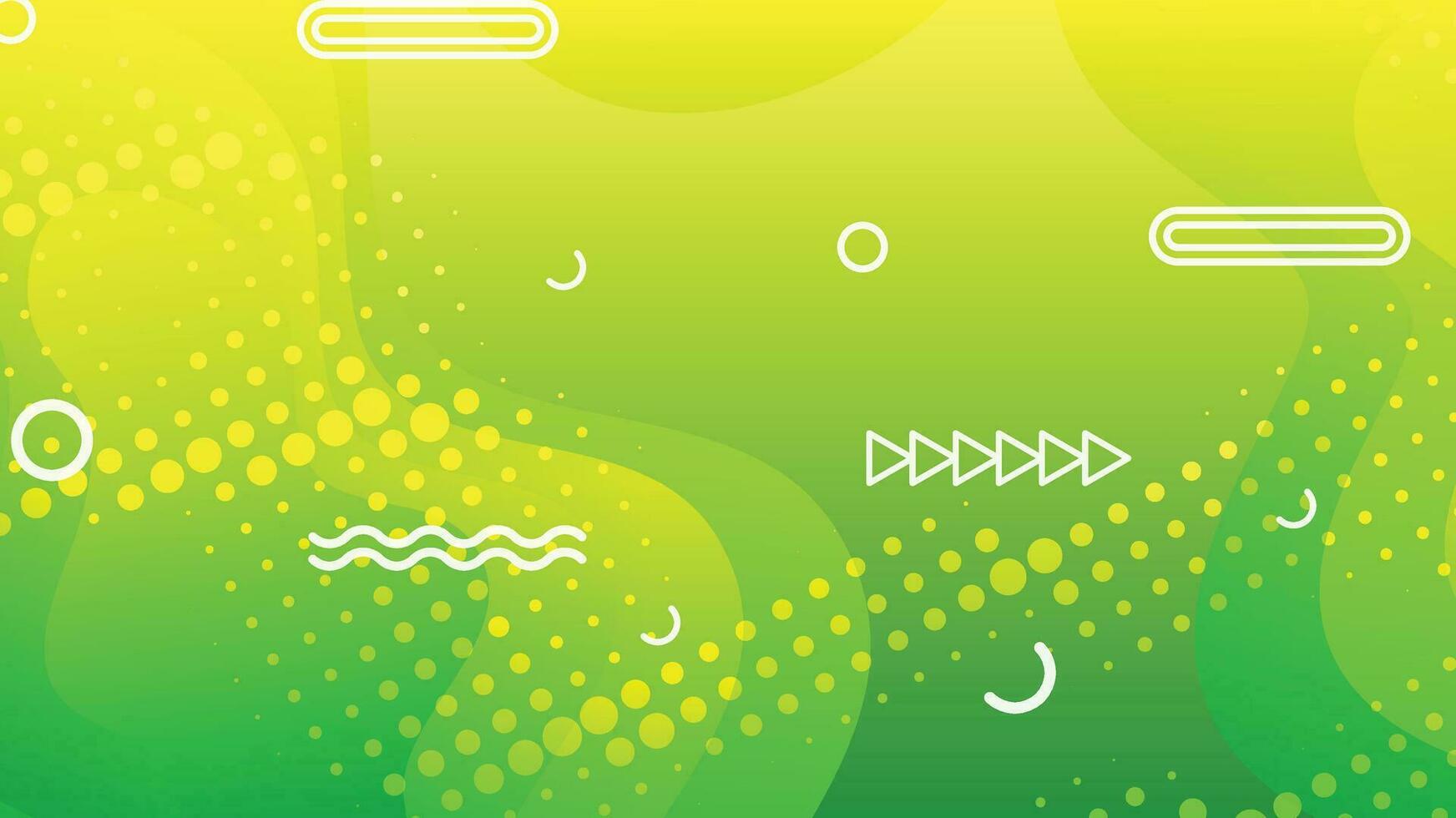 Green and yellow gradient fluid wave abstract background vector