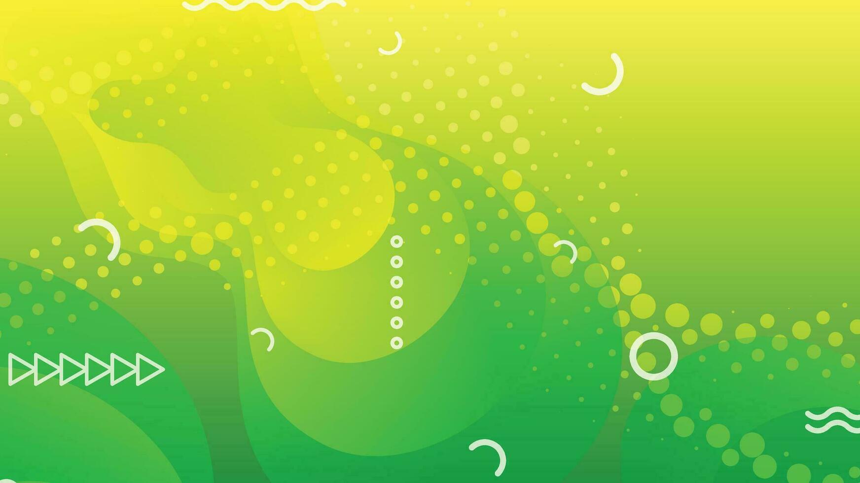 Green and yellow gradient fluid wave abstract background vector