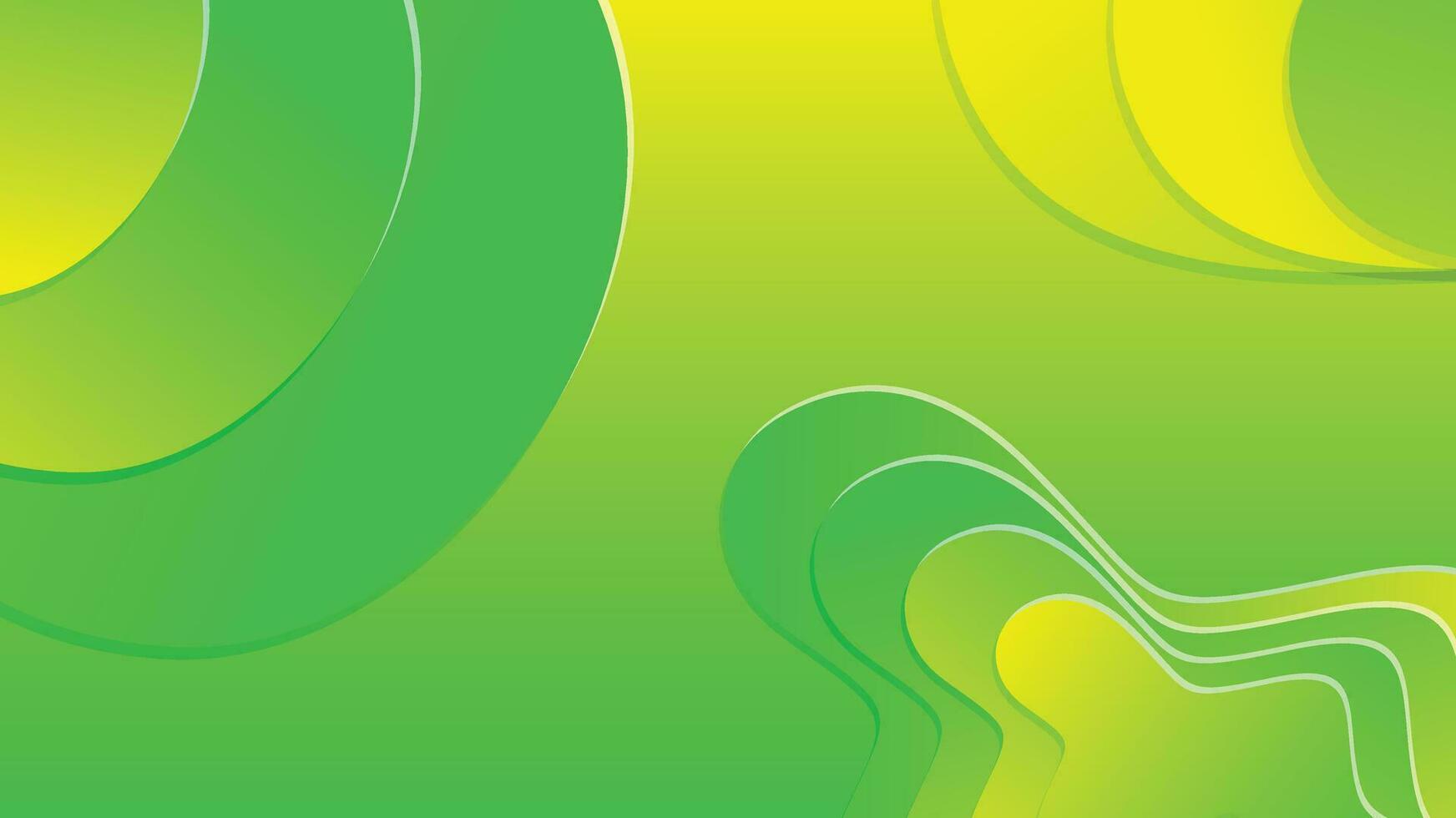 Green and yellow gradient fluid wave abstract background vector