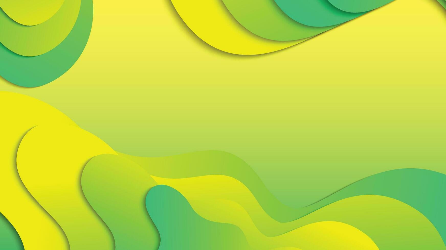 Green and yellow gradient fluid wave abstract background vector