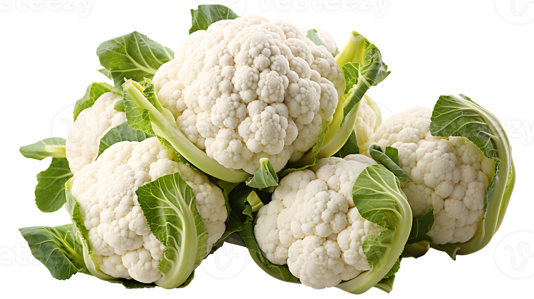 Fresh organic cauliflower vegetable isolated on transparent background ai generated png