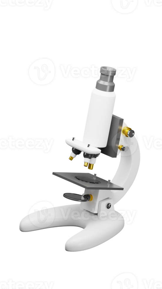 3D rendering of Microscope for use in the laboratory, Equipment for studying and researching small particles png