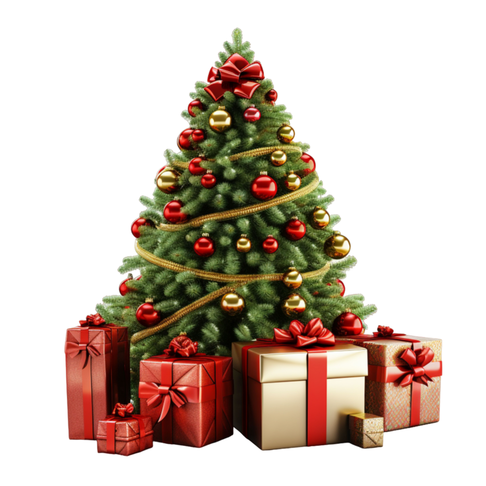 Christmas Tree and gift box Ai Generative 29169412 PNG