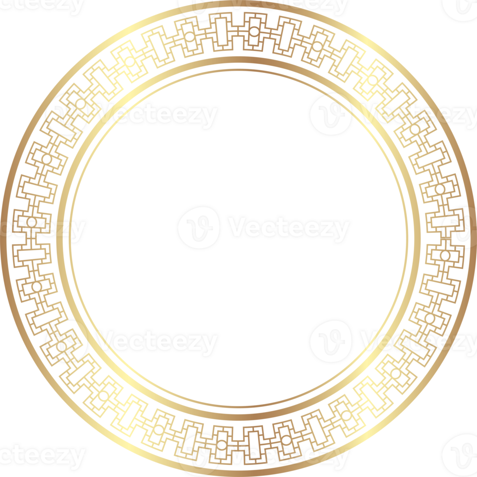 Chinese golden circle frame decorative design. png