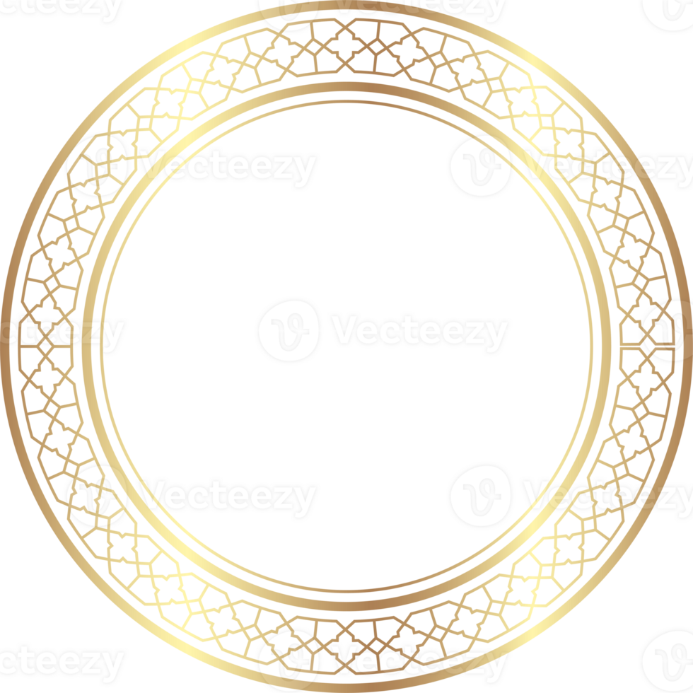 Chinese golden circle frame decorative design. png