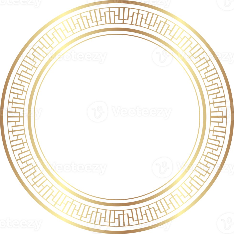 Chinese golden circle frame decorative design. png